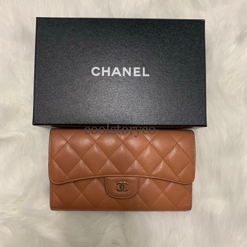 Chanel Long Flap Wallet in Brown